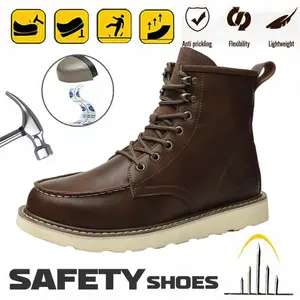 Work Boots Men's Steel Toe Safety Anti Slip Breathable All Seasons