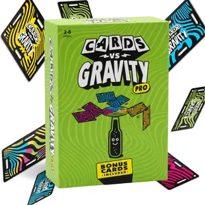 Gravity Cards Battle Game Pro Version, Ultimate Stacking & Balancing Challenge, Portable Travel Game, Waterproof PVC Card Game for Camping, Vacations & Family Fun