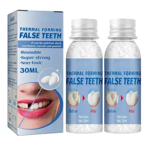 2 Pack Moldable False Teeth Beads, DIY Temporary Tooth Replacement Kit, Suitable for Missing, Broken and Chipped Tooth Repair Beads, Thermoplastic Beads, Make You Smile Confidently