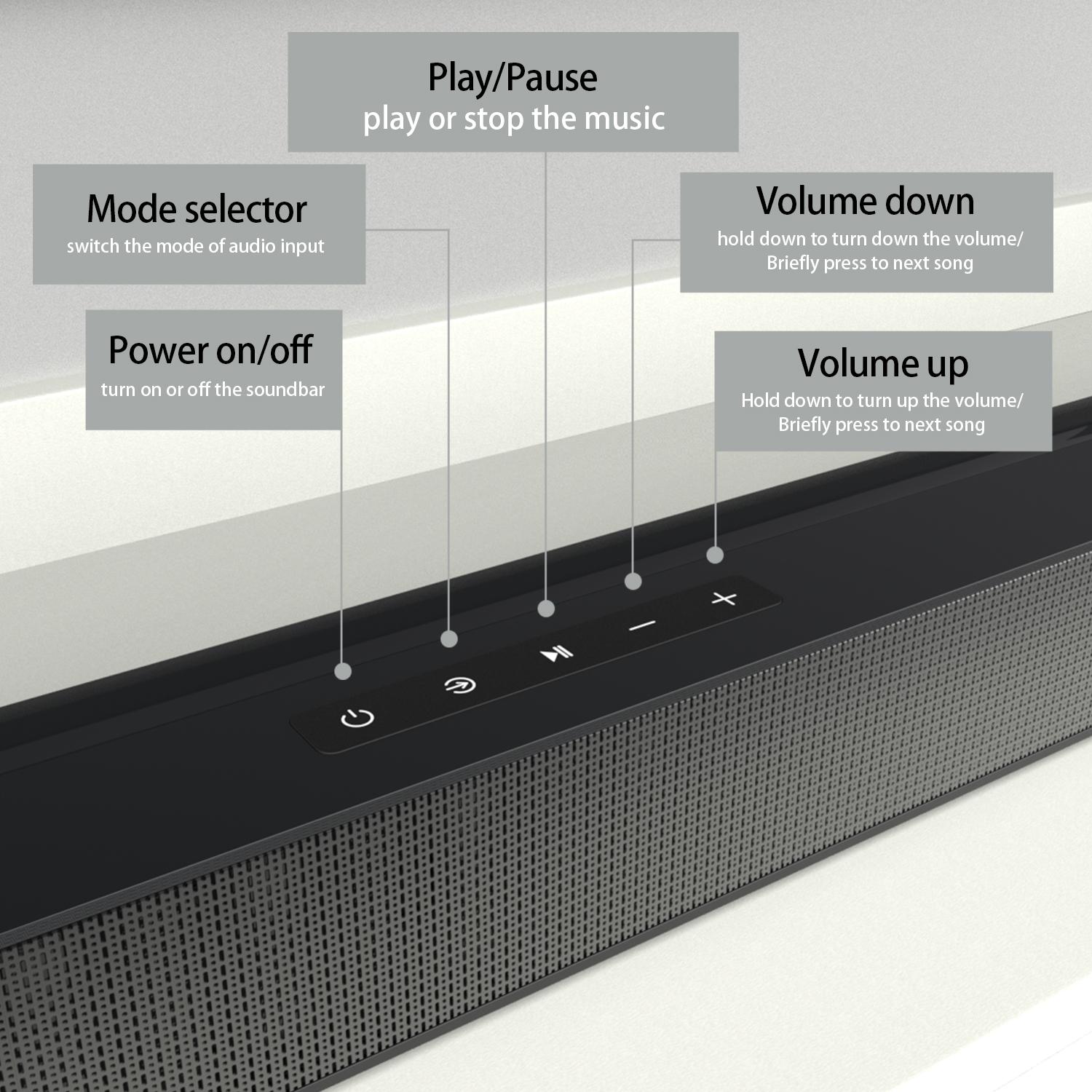 Bluetooth Soundbar With Subwoofer, 2.1 Heavy Bass Surround Sound System, TV Speaker, Home Theater Stereo, Bluetooth 5.0, AUX/USB/Optical/HD(ARC) Connection