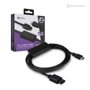 Hyperkin 3-in-1 HDTV Cable for GameCube N64 Super NES Retro Consoles HD Gaming 7-Foot Cable with Micro USB Port & Stereo Audio Support
