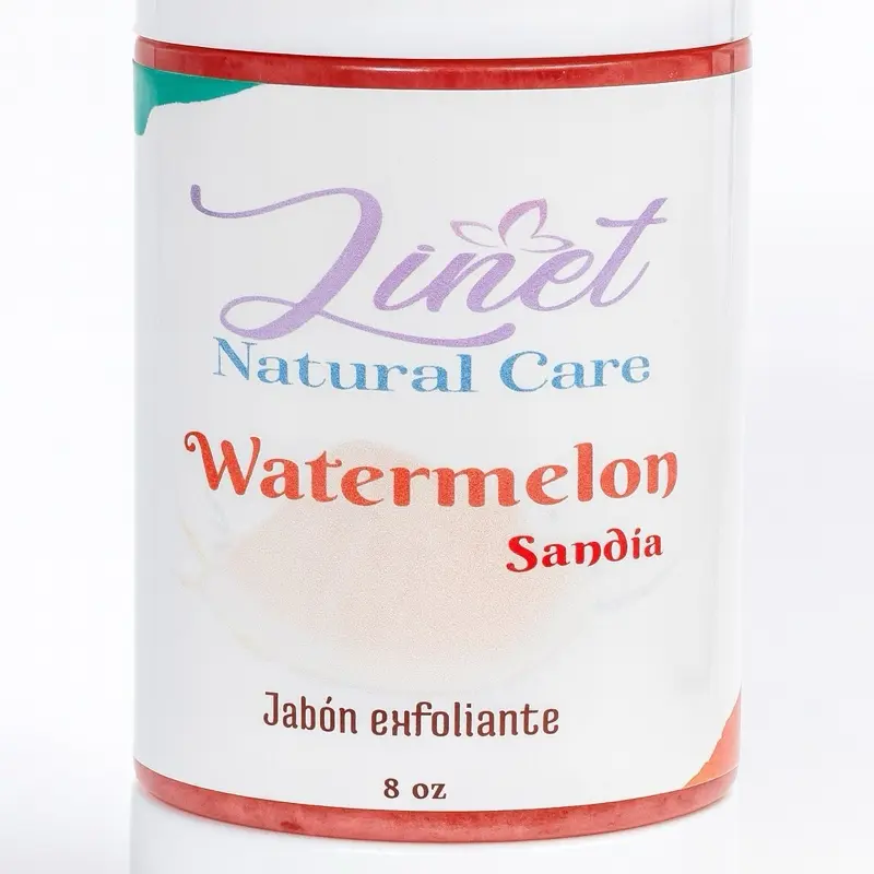 Linet Natural Care Watermelon Body Scrub Soap 8 oz - Exfoliating Jabón Exfoliante for Refreshing Skin Care