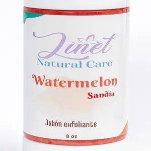 Linet Natural Care Watermelon Body Scrub Soap 8 oz - Exfoliating Jabón Exfoliante for Refreshing Skin Care