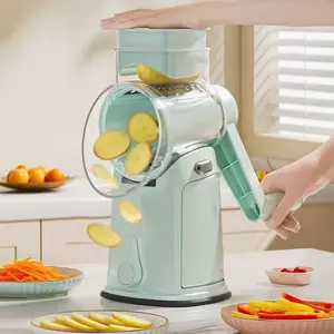 6-in-1 Rotary Vegetable Slicer with 6 Blades for Effortless Cutting and Slicing of Vegetables Kitchen Essential Tool