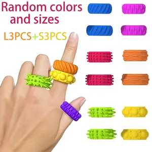 6-Piece Silicone Stress Relief Ring Set, Sensory Grippie Set, Interactive Toy for Anxiety Relief, Durable Multi-Color Rings for Kids and Adults