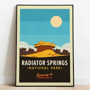 Radiator Springs Travel Poster, Cars Poster, Vintage Cars Wall Art, National Park Art Print, Retro Print, No Frame Poster Prints, Home Decoration