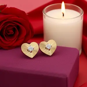 DiamondCelebritees Women's 0.33ct VVS 'D' Moissanite 925 Silver Yellow HEART Diamond Cut Earrings