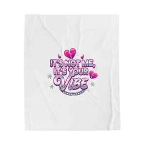It's Not Me, It's Your Vibe Velveteen Blanket | Softcore Airbrush, Y2K Neon Cherub