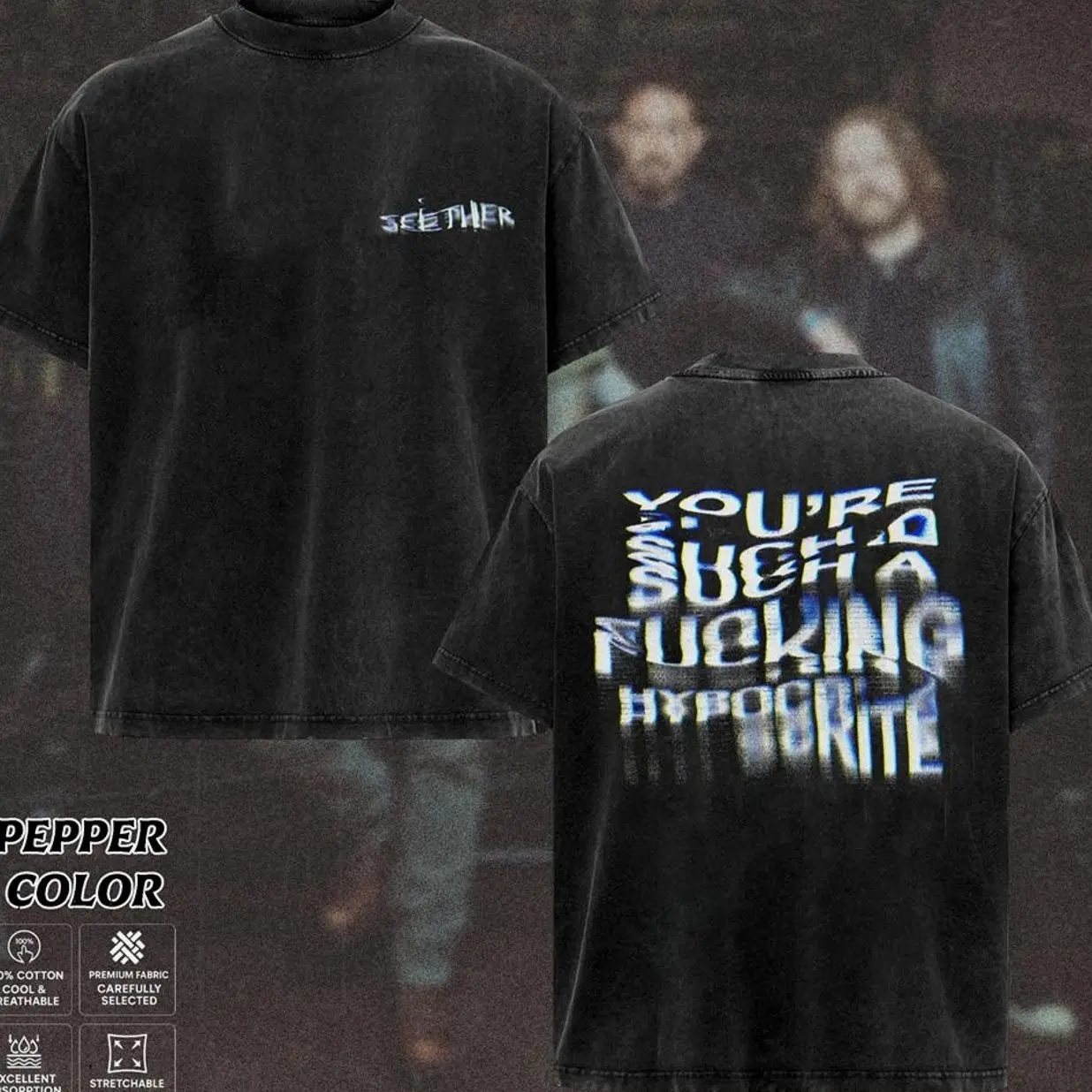 [COLLECTION] Seether Band Unisex Short-Sleeve T-Shirt, Vintage Rock Graphic Streetwear Apparel, Dark Grunge Classic Oversized Distressed Alternative Metal Merch, Gift for Seether Fans, Men's & Women's Tops QHW, Shortsleeve, Cotton, Menswear