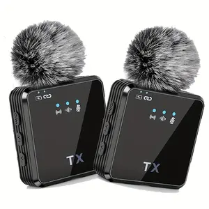 Premium New Wireless Lavalier Microphone with Hairball, Multi-Device, Smart Noise Cancellation, for Live Streaming, Interviews, Song Recording