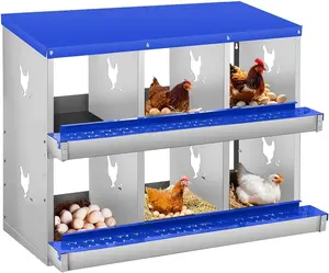 Garvee Chicken Nesting Box , 6/8/10 Compartment Metal Hen House, Elevated Design for Cleaner Eggs, Easy Egg Collection & Durable Poultry Nesting Solution