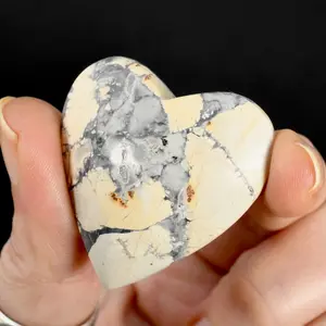 1.5in Maligano Jasper Heart Palm Stone, Indonesia 11