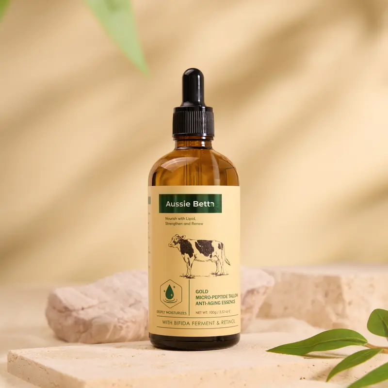 aussiebetta Firm Anti-Aging Rejuvenating Beef Tallow Serum with Retinol, Peptides & Niacinamide - Non-Toxic, Cruelty-Free Brightening Hydrating Repairing Formula for Skin Repair, Pore Refinement