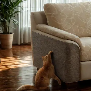 Cat Scratch Pad for Furniture: Scratch Protection, Trimmable, Self-Adhesive | Fits Couch, Door, Cat Tree - Gray (78.7x15.8in)