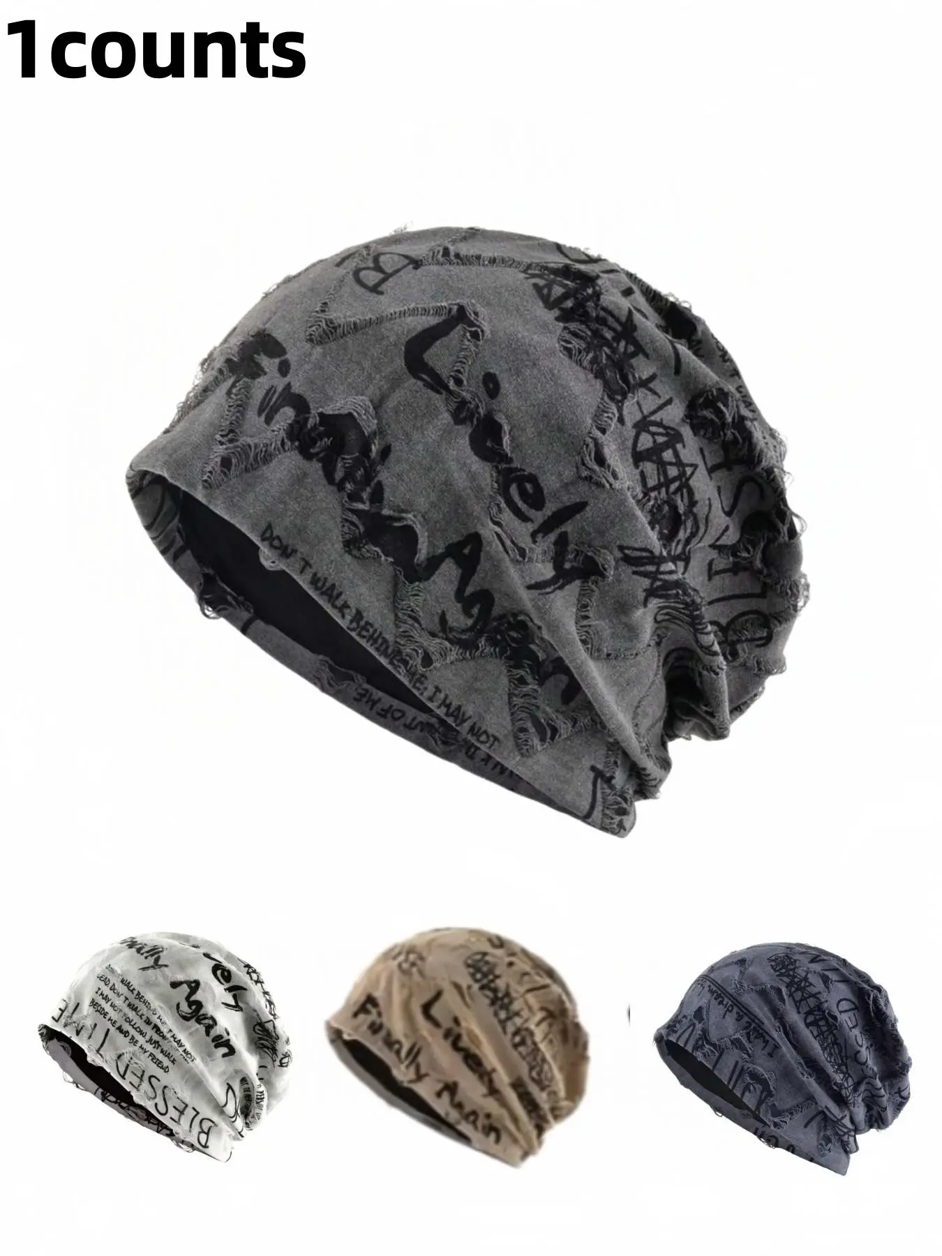Random Letter Print Embroidered Beanie Hat, Hip Hop Vintage Spice Girl Cold Cap, Thickened Oversized Pile Hat, Cozy Beanie, Cool Hat, Fashion Accessory for All Seasons, Versatile, Vintage Twist Beanie, Premium Streetwear Hat