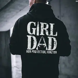 Girl Dad Her Protector, Forever Printed Fleece-lined Unisex T-Shirt, Sweatshirt, Hoodie Print Tee
