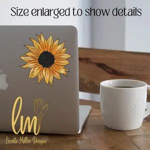 Clear Sunflower  Sticker Water-Proof Laptop Decal, Hydro Flask  Sticker, MacBook Stickers, Sunflower Stickers, Clear Stickers
