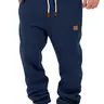 Men's Solid Color Fall Winter Warm Sports Pants, Casual Fleece Joggers with Drawstring Waist Athleisure, Streetwear Fitness Leisure Pants, Casual Sports Trousers