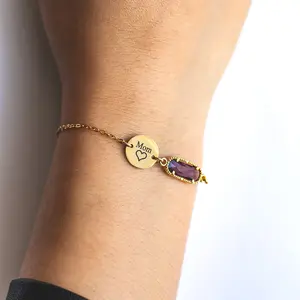 Birthstone Initial Bracelet — Personalized Just for Her
