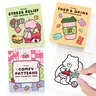 Coco Wyo Mini Coloring Book Set (3-Pack, 3x3.5 in) - Office Art Supplies, Stress Relief, Food & Drink, Comfy Patterns, Relaxation, Quiet Time, Easy Carry, Creativity, Classroom Rewards, Small Gifts,techvibes