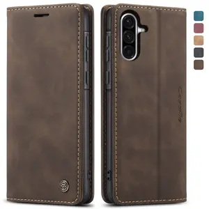 Vintage Phone Case with Card Slot, PU Leather Phone Protective Cover, Phone Accessories Compatible with Samsung Galaxy A56 5G A36 5G A26, Shockproof Protector