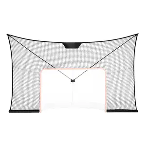 VEVOR Hockey Goal Backstop Net,  , Street Hockey Sports Backstop Netting,  Portable Indoor Outdoor Hockey Training Net, 12x7 FT Large Size Target Net, Easy Assemble, Black (Goal Frame Not Included)
