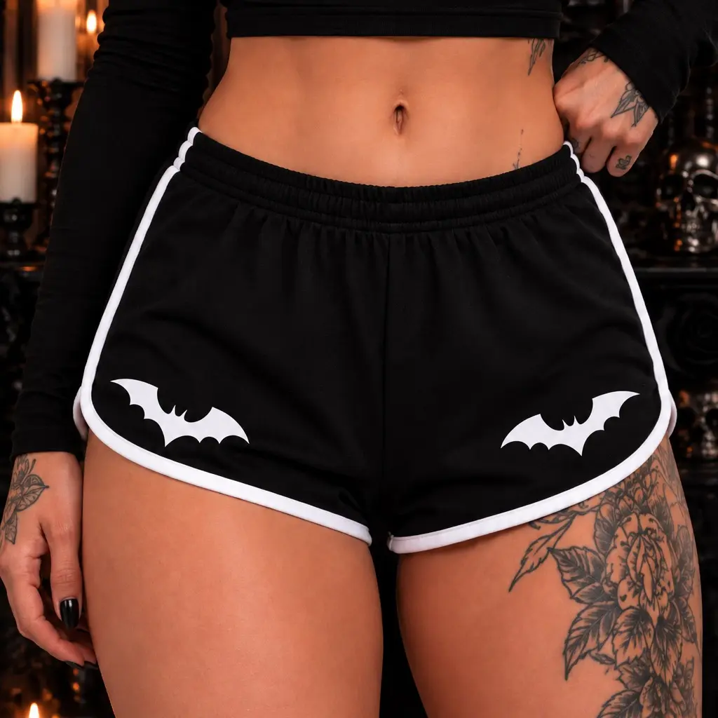 Spoiled bat shorts | Shorts | Brat | Spooky | Bats | gym shorts | workout | running | dance | black | blood | bloody | horror | comfy |
