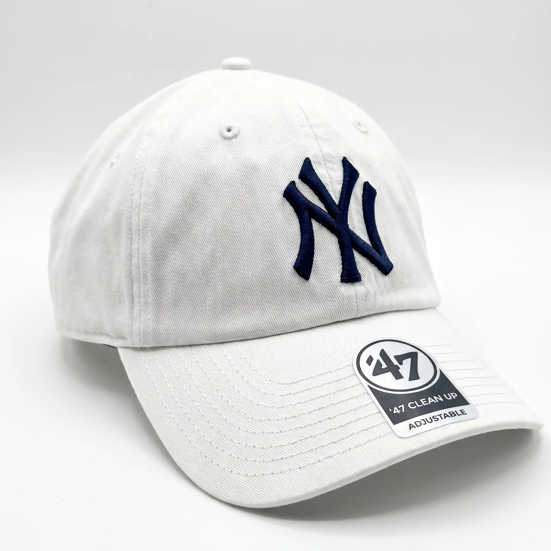 White Baseball Cap With Blue Embroidered Style Unisex Adjustable Hat Premium Cotton Canvas Casual Sportswear Streetstyle Fashion Headwear Apparel
