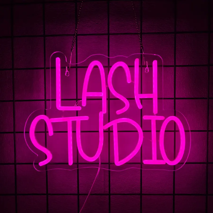 LED Neon Sign for Eyelash Studio, Wall Decor for Beauty Salon, USB Powered Hairdressing Shop Decoration, Perfect Gift for Lash Technicians