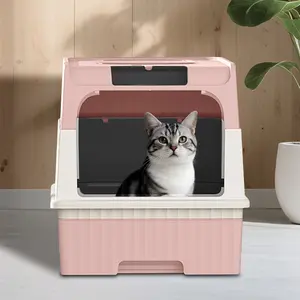 Extra-Large Stainless Steel Litter Box for Large Cats with Lid Top: 2-Entry Large Litter Box — Enclosed & Open, Adjustable Cover, High Sides: Prevents Urine Leaks | Non-Stick Surface | Easy to Clean | No Lingering Odors