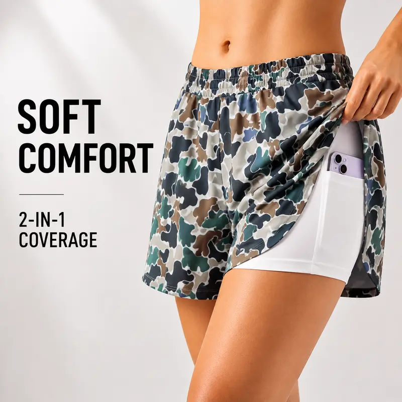 New ladies camouflage comfortable casual sports fashion high-waisted shorts#Summervibes,sohochic