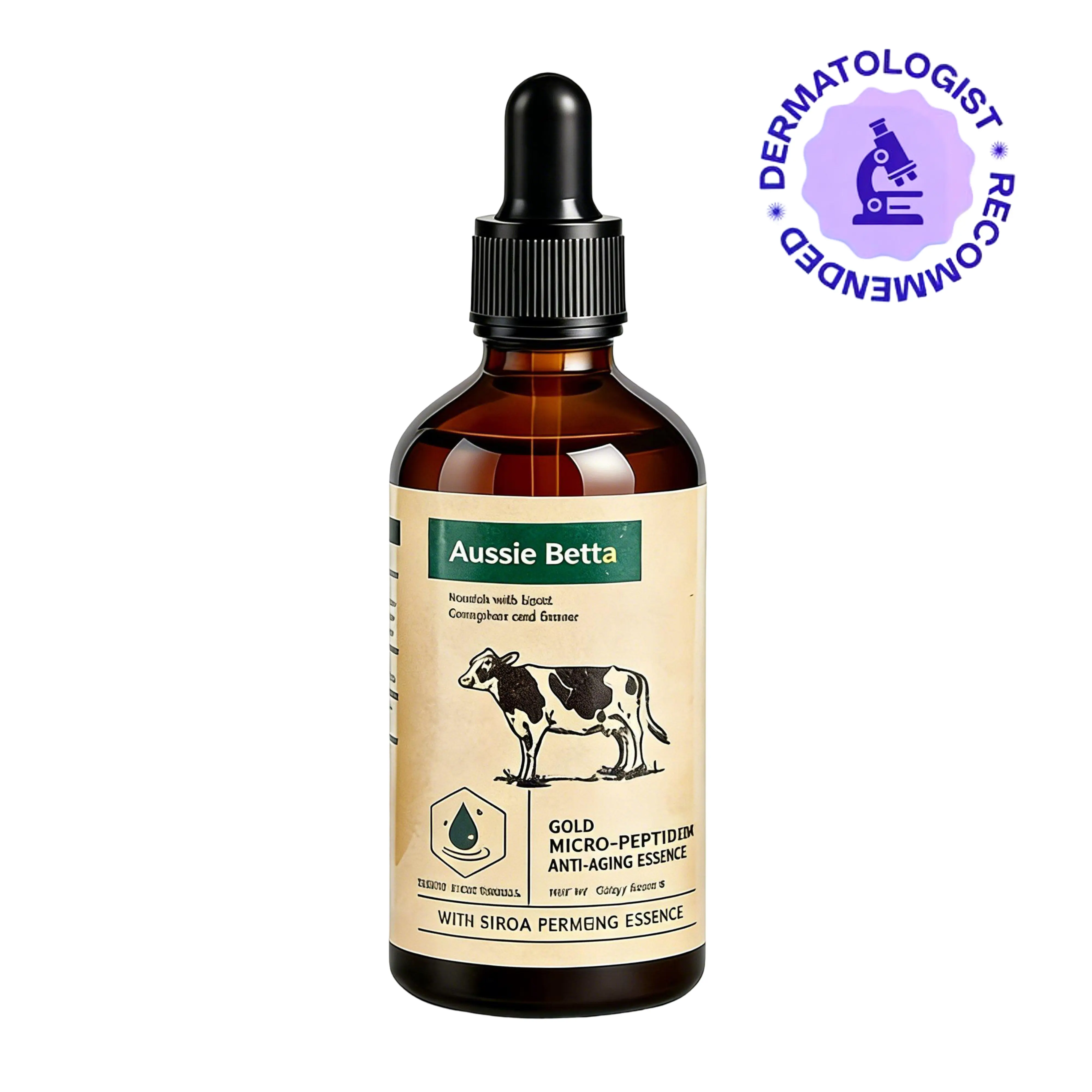 Aussie Betta Golden Micro Peptide Tallow Serum - Additive-Free Serums & Essences, Viral Clean Beauty Anti-Aging Formula, Gentle Safe for Sensitive Skin, Clinically Inspired, 4-Week Visible Wrinkle-Smoothing Firming, Deep Hydration No Irritation