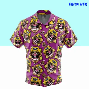 Wario Super Mario Bros Button Up  Hawaiian Shirt