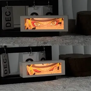 Anime Motion Light Box Eye Face Lamp for Bedroom Decoration Lightbox Manga Paper Carving Table Desk Lamp Birthday Gift