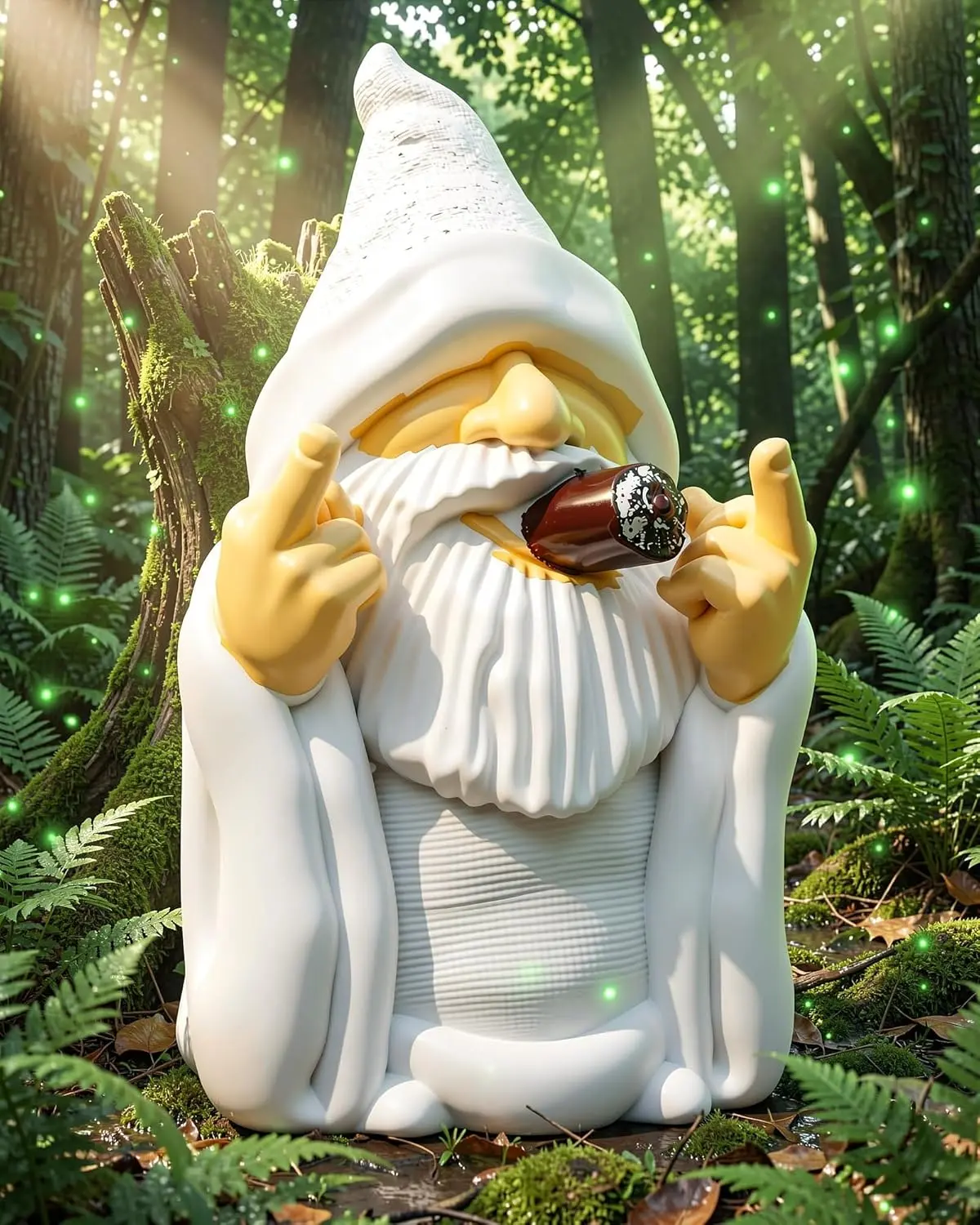 5.9 in Naughty Smoking Wizard Dwarf Figurine - Whimsical Garden Statue, Classic Sculpture, Decorative Gardening-Themed Miniature Figure, Outdoor Garden Lawn Patio Decor, Unique Gifts for Man Housewarming Present, Whimsical Garden Statues