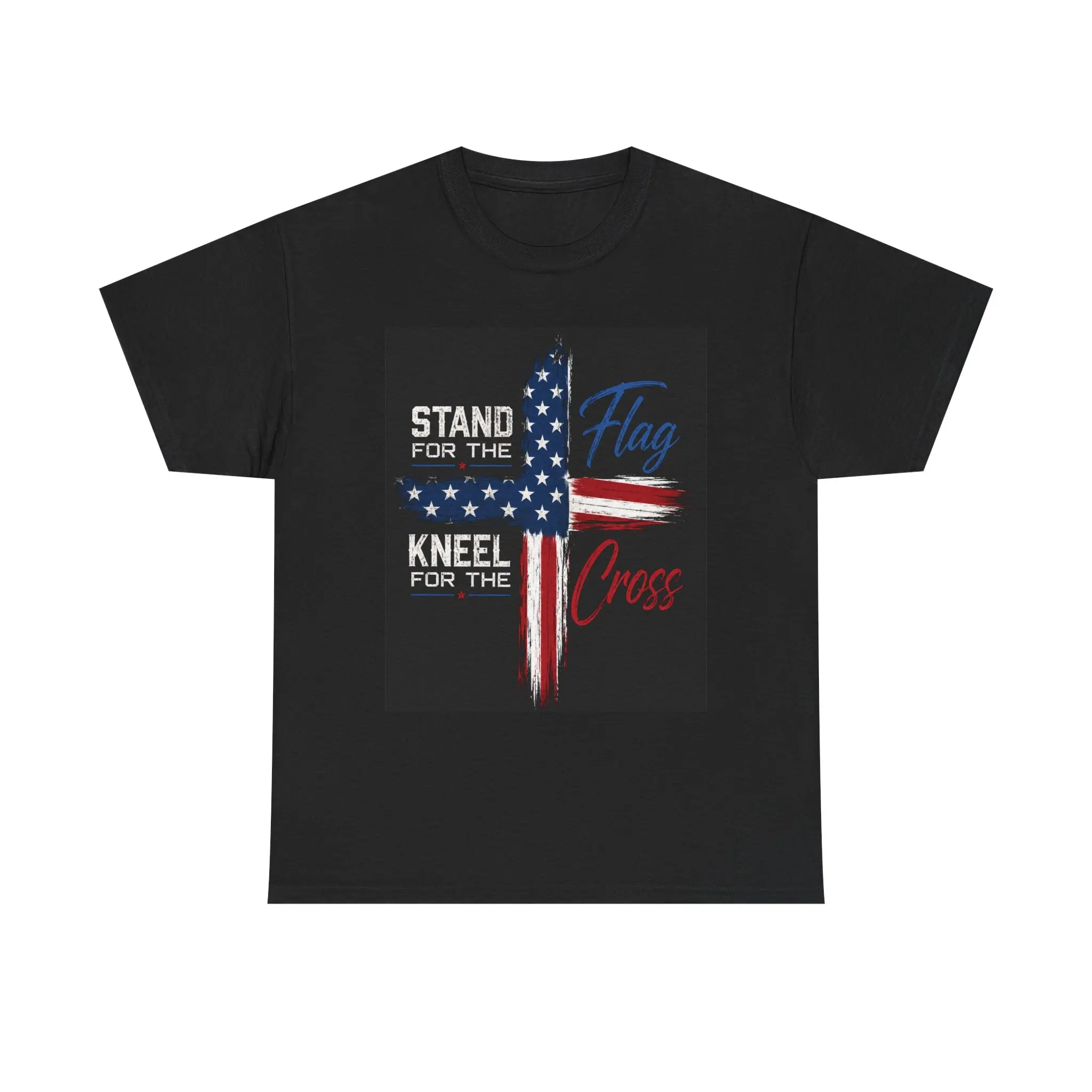 Stand for the Flag Kneel for the Cross T-Shirt | American Flag Cross Patriotic