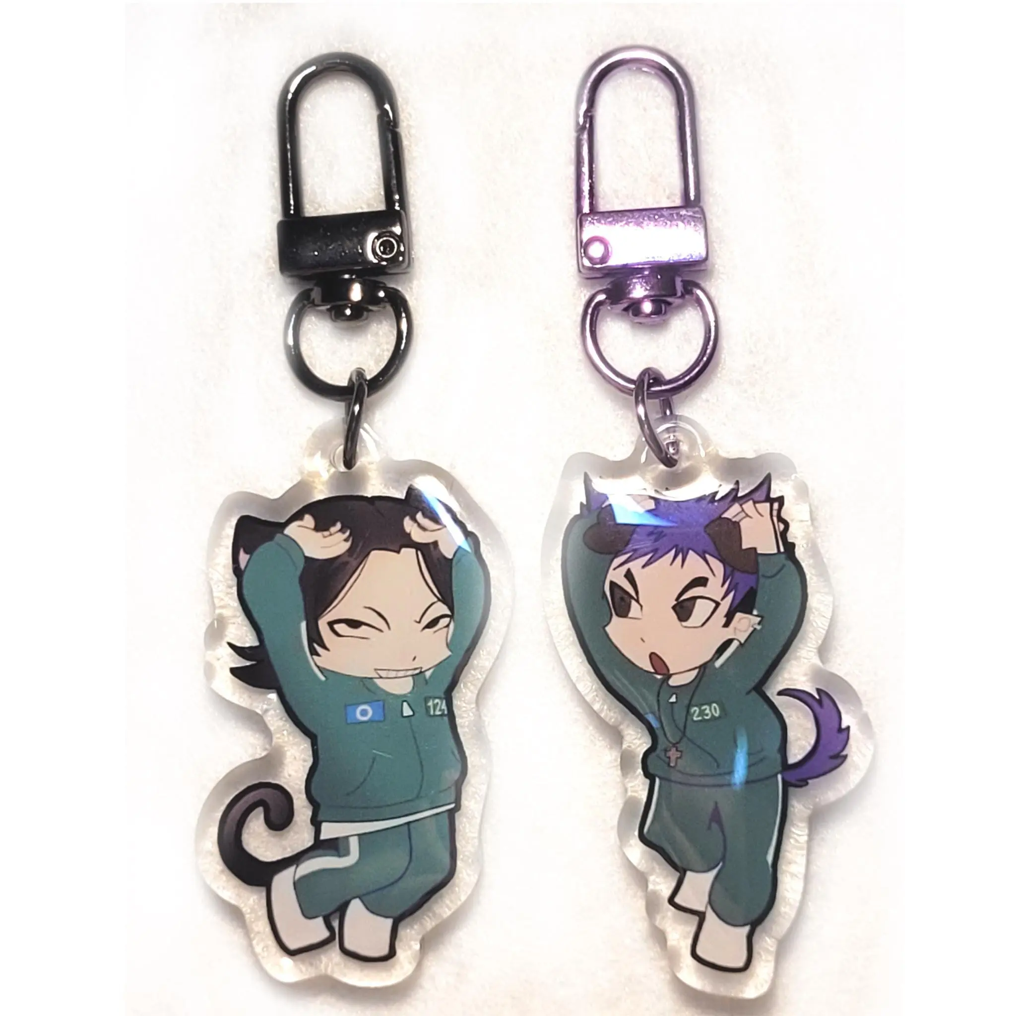 Player 124 and 230 Keychain, Kitty 124 & Puppy 230 Acrylic Keychains, Nam-gyu and Th@nos Cute, Durable, And Perfect For Bags, Keys, Or Gifts. Great For Daily Use Or As Thoughtful Little Gifts For Your Friends And Yourself.