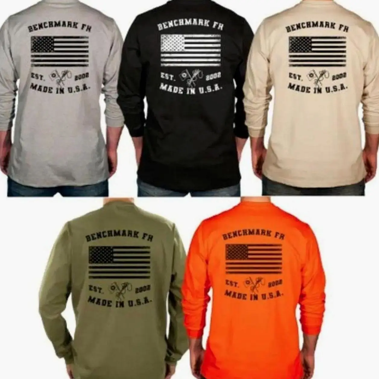 Benchmark FR Flagship USA Flame Resistant Shirt Sweatshirt, Mens Pullover Printed Shirt, Menswear Graphic Hoodie, Unisex Tshirt NF8