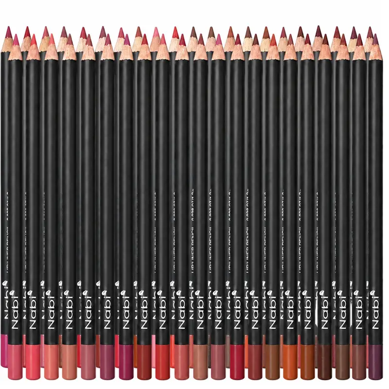 54 PCs NABI Lip Liner and Eyeliner Pencils- 54Colors - Long Lasting, High Pigment, Smudge-Proof Makeup Set. Perfect for All-Day Wear, Easy to Apply- Matte
