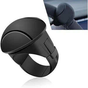 Pack-1  Steering Wheel Booster, Anti-slip  -hand Steering Auxiliary Driving Tool, Multifunctional 360  Rotating Effort-saving Power Handle, Universal for  (Black)