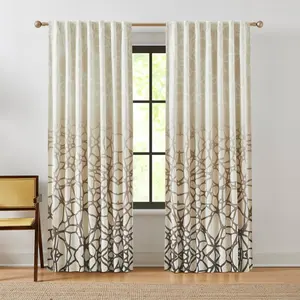 Lush Decor x Chuks Collins Ethereal Tangle Velvet Blackout Window Curtain Panels Pair 52" W x 84" L with 100% Blackout Lining for Privacy & Energy Efficiency