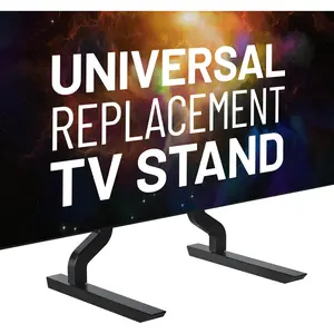 ECHOGEAR Premium Replacement TV Stand for 55"-86" Screens - Angled Feet Give Universal TV Stand Stability for QLED & OLED TVs -Easy 3-Step Install Comes w/Soundbar Isolation & Anti-Slip/Scratch Pads