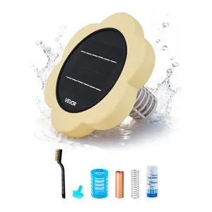 Summervibes VEVOR Floating Type PE & Copper Petal Pool Ionizer Full Kit, Chlorine-Free Water Purifier for 45000 Gal Pools & Spas, Automatic Cleaner with Copper Anode, Spring, Brush & Filter