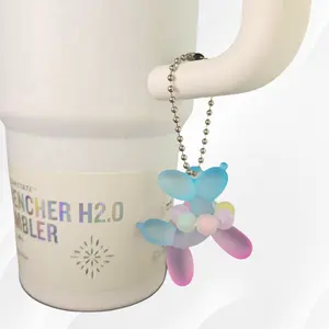 Balloon Dog Cup Handle Charm - Blue Purple Ombre