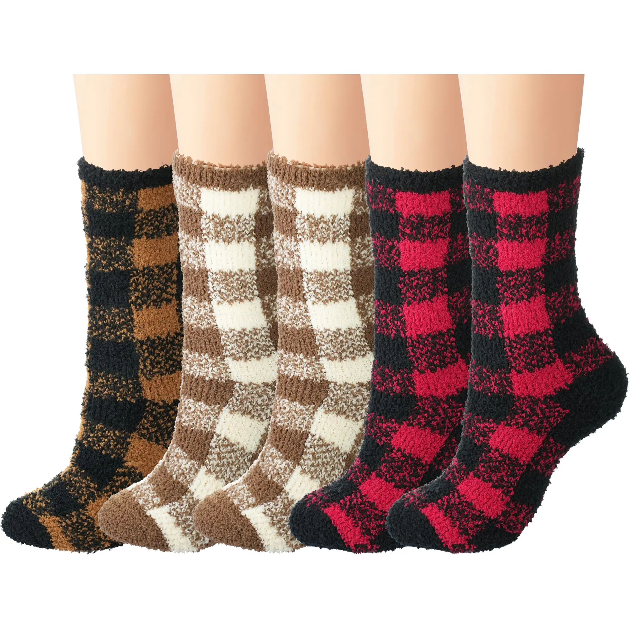 5 Pairs Striped Red White White Red Red