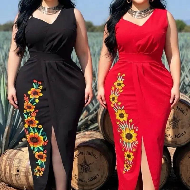 Vestido de fiesta Aranza bordado Girasol