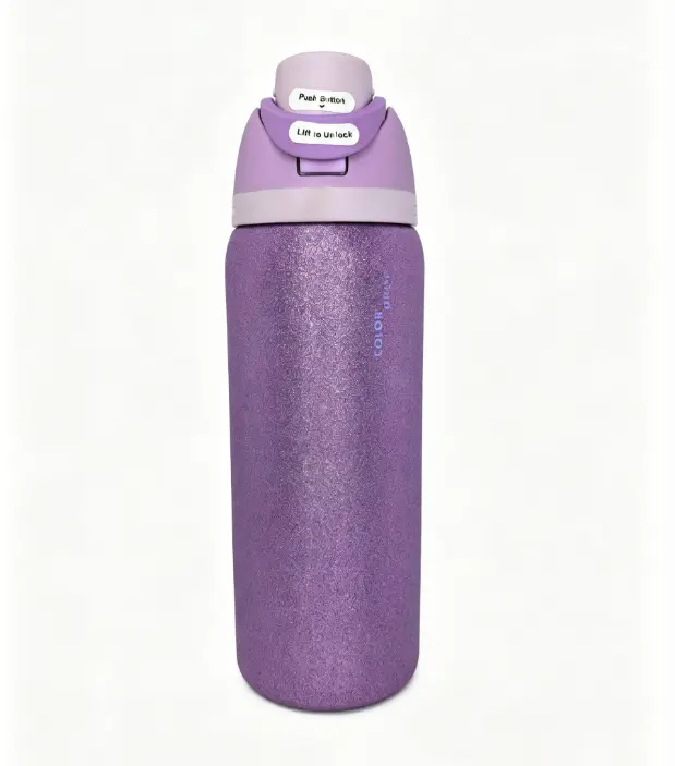 Owala 32oz FreeSip Insulated Stainless Steel Water Bottle Glitter Purple Leak-Proof Lockable Lid Keeps Drinks Cold 24H BPA-Free Travel Mug Drinkware Flasks Lid Portable Portable Bottled Funny Unicorn Sparkle Rage the ordinary Straws
