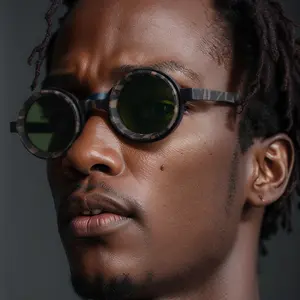 New Model ND Adjustable Zoom Sunglasses for Men, Round Frame, High-End Polarized Glasses for Driving