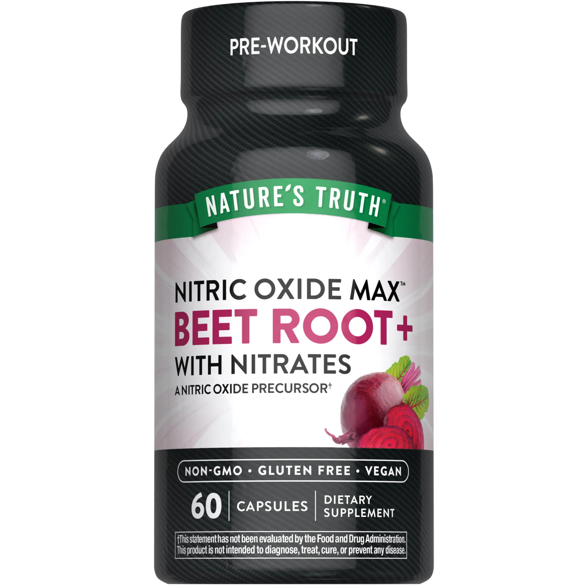 Nature's Truth Nitric Oxide Max with Beet Root - Powerful Nitric Oxide Precursor Fuel Up Blend - 60 Capsules - for Men and Women Nature's Truth Nitric Oxide Max with Beet Root - Powerful Nitric Oxide Precursor Fuel Up Blend - 60 Capsules - for Men and Women