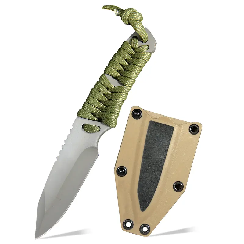 8 In Durable Rustproof Stainless Steel Cooking Knife - Multi-Task Blade for Meat Cutting, Portable for On-the-Go Prep & Home Cooking, Green Kitchenware
